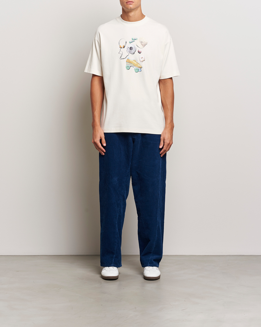 Herren | T-Shirts | Drôle de Monsieur | Balade Printed T-Shirt Cream