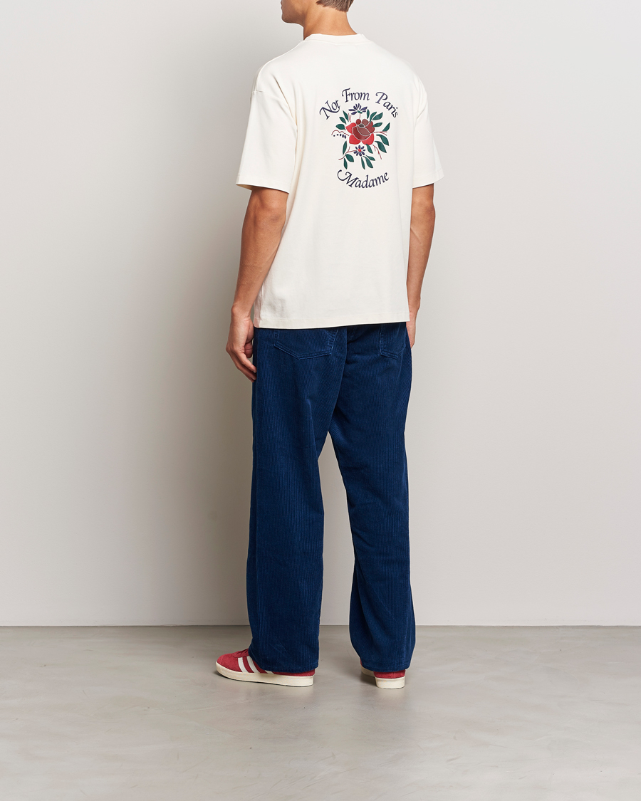 Herren | T-Shirts | Drôle de Monsieur | Flower Slogan T-Shirt Cream