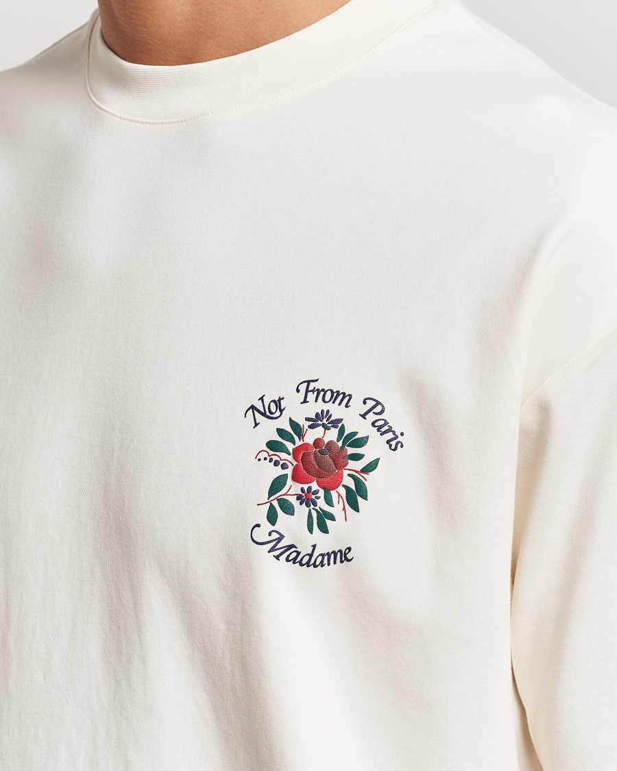 Herren | T-Shirts | Drôle de Monsieur | Flower Slogan T-Shirt Cream