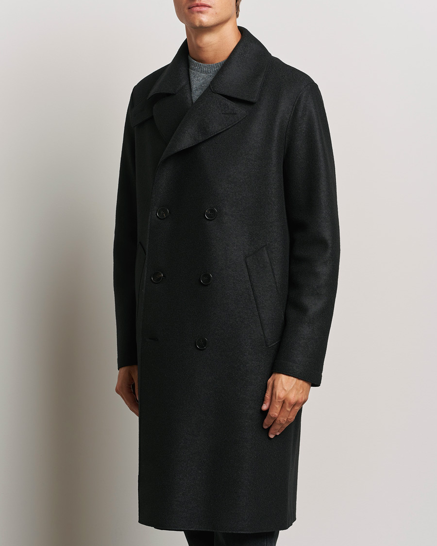 Herren | Jacken | Harris Wharf London | Pressed Wool Long Peacoat Black