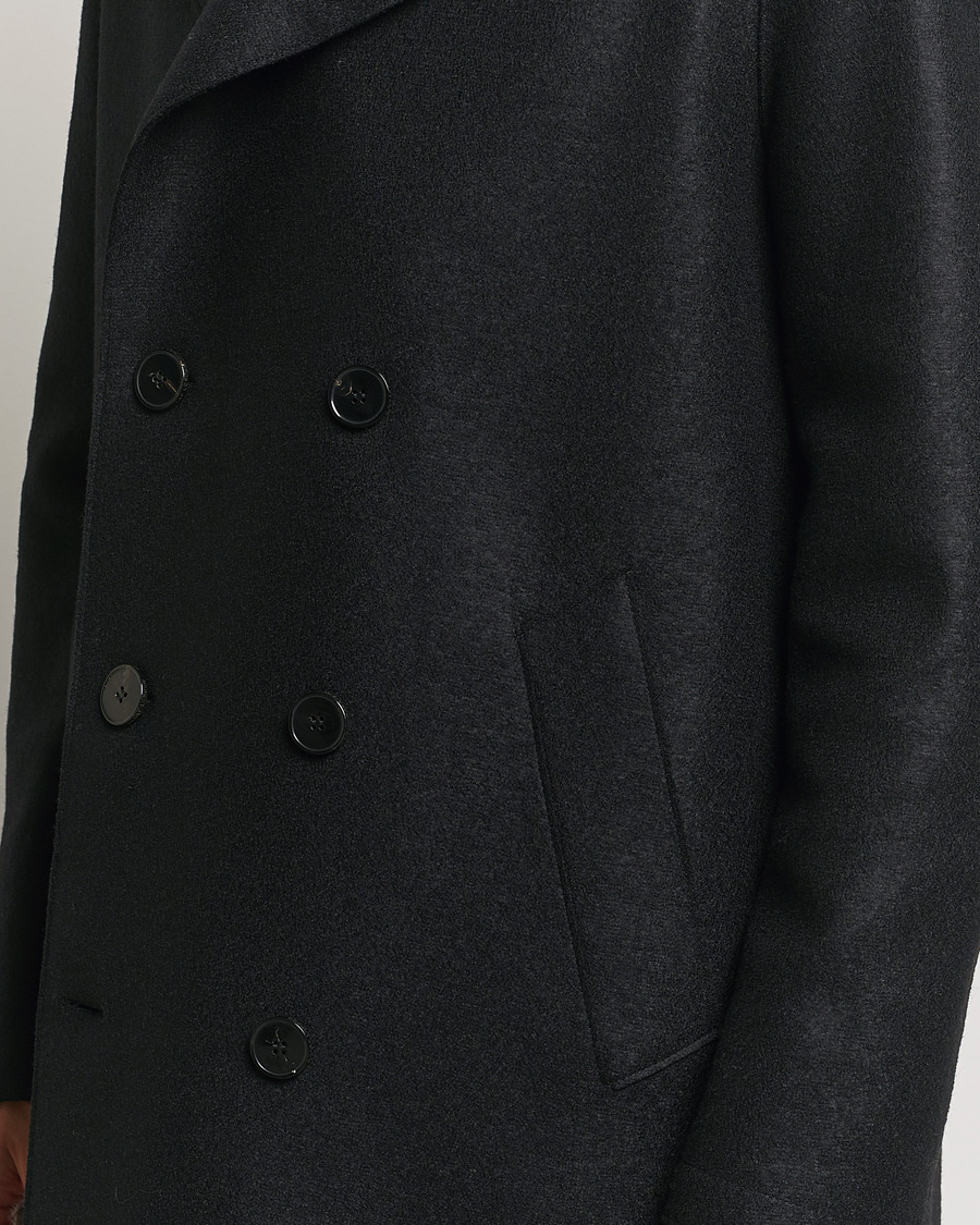 Herren | Jacken | Harris Wharf London | Pressed Wool Long Peacoat Black