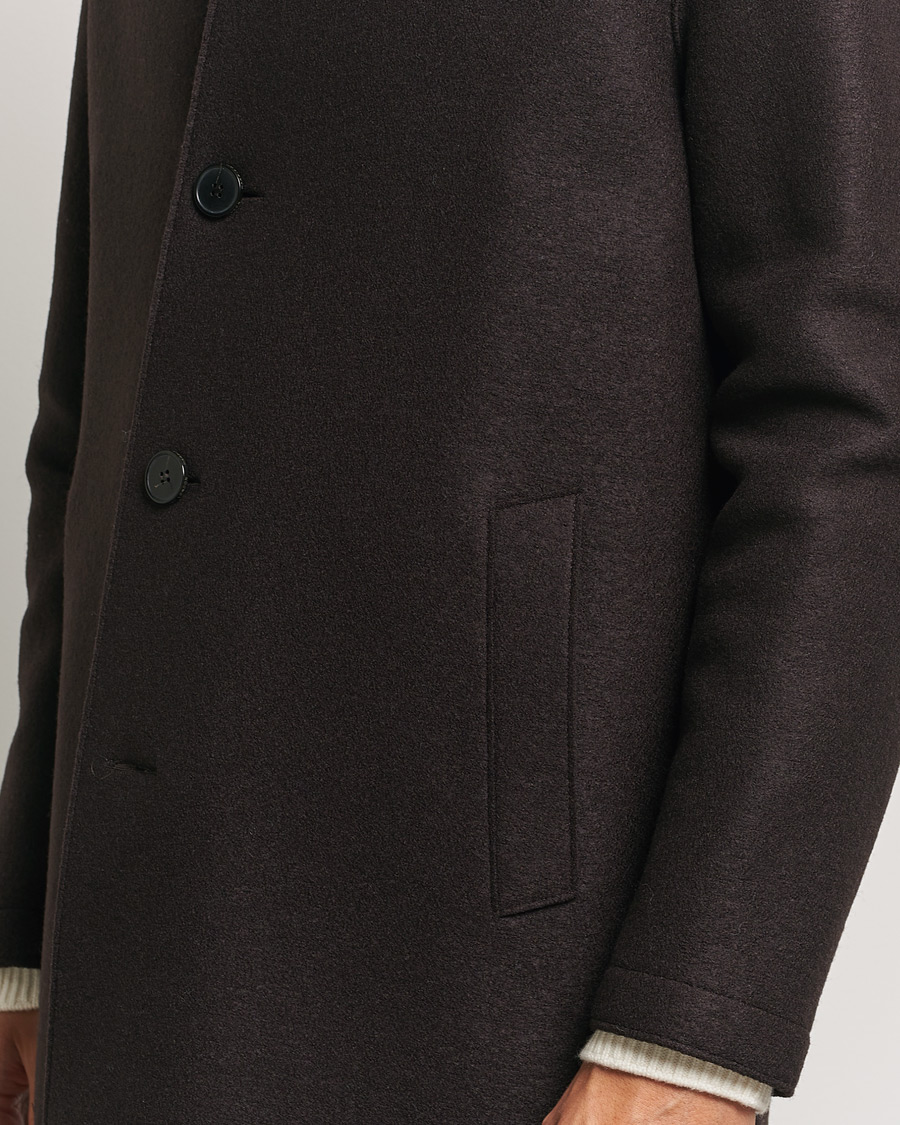 Herren | Jacken | Harris Wharf London | Pressed Wool Mac Coat Dark Brown