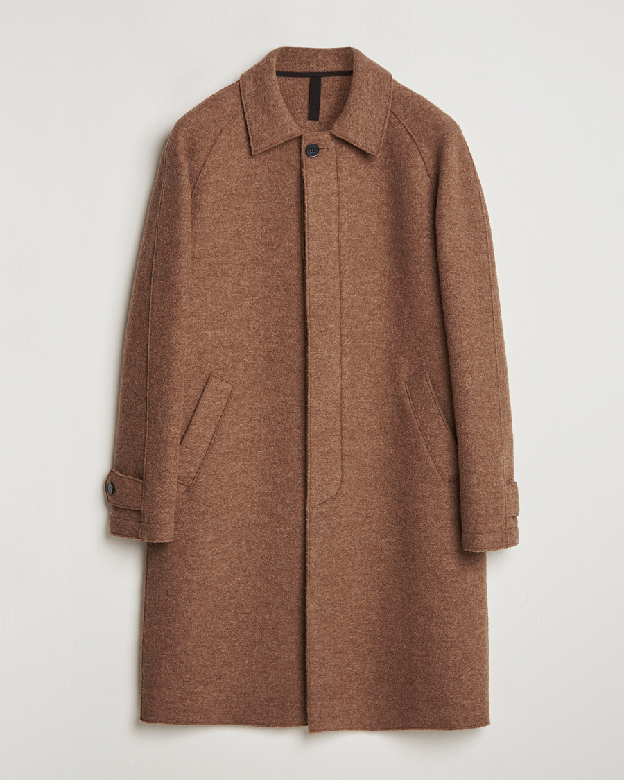 Herren | Jacken | Harris Wharf London | Boiled Wool Raglan Coat Caramel Melange