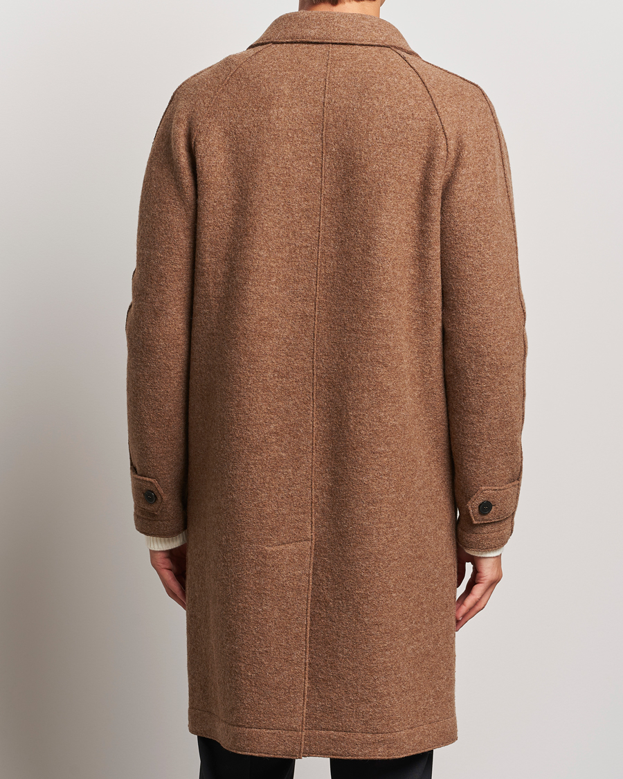 Herren | Jacken | Harris Wharf London | Boiled Wool Raglan Coat Caramel Melange