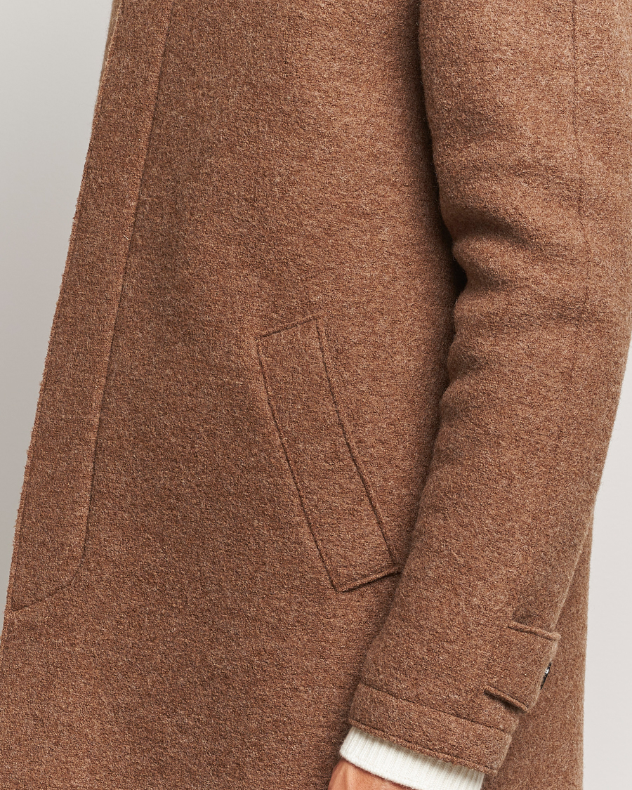 Herren | Jacken | Harris Wharf London | Boiled Wool Raglan Coat Caramel Melange