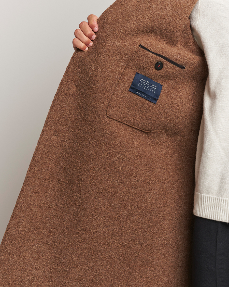Herren | Jacken | Harris Wharf London | Boiled Wool Raglan Coat Caramel Melange