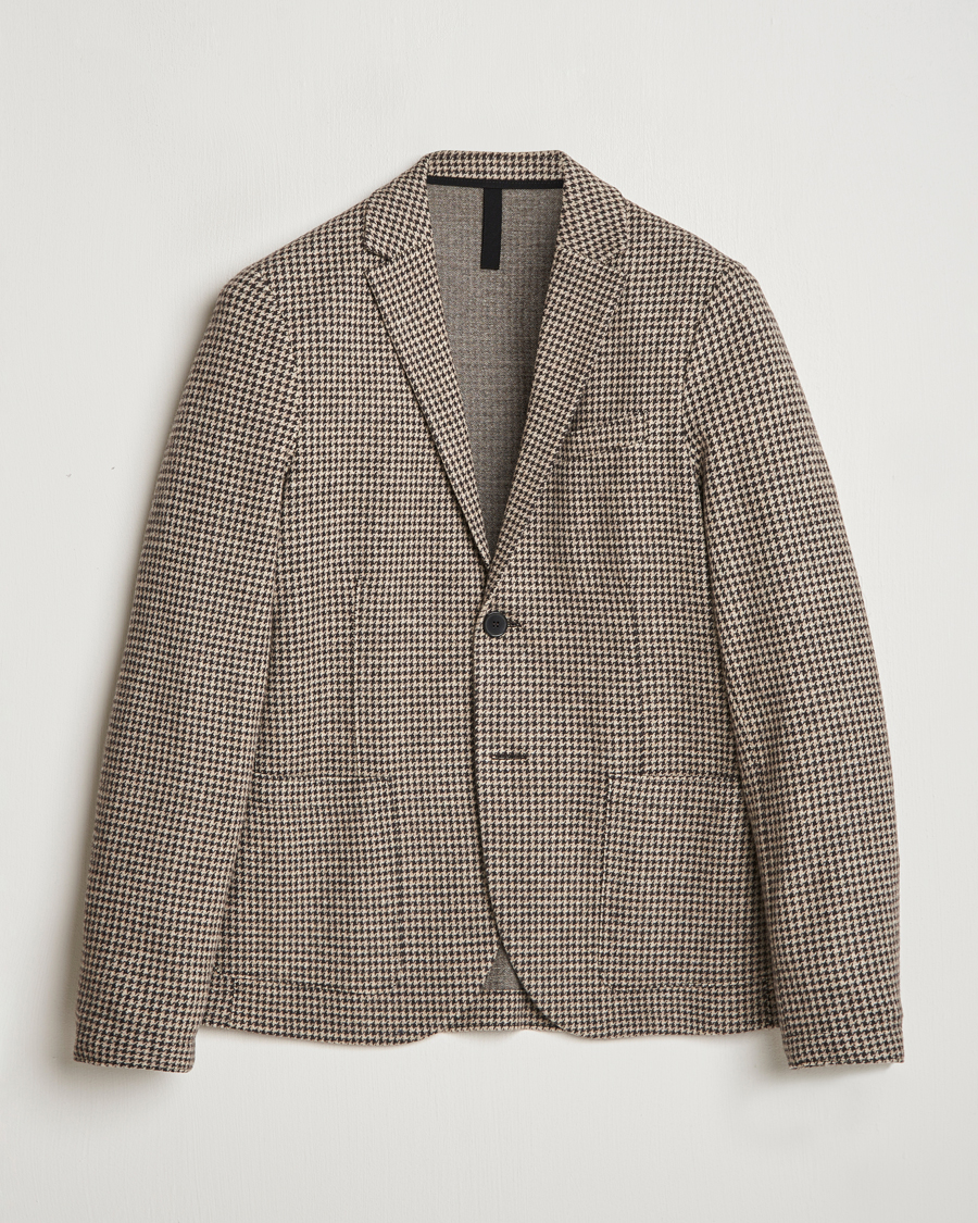Herren | Sakkos | Harris Wharf London | Two Button Houndstooth Blazer Beige