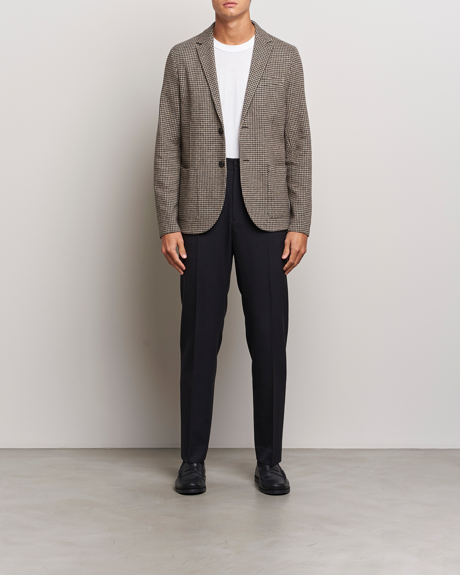 Herren | Sakkos | Harris Wharf London | Two Button Houndstooth Blazer Beige