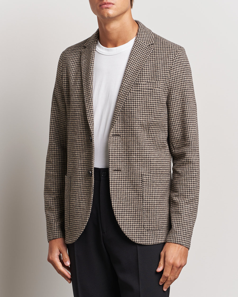 Herren | Sakkos | Harris Wharf London | Two Button Houndstooth Blazer Beige