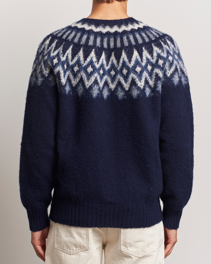 Herren | Pullover | Howlin' | Brushed Wool Fair Isle Crew Sweater Denim