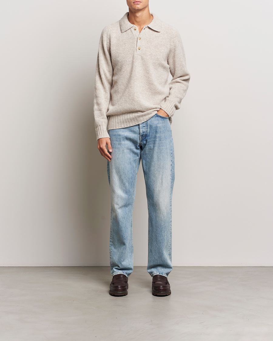 Herren | Pullover | Howlin' | Brushed Wool Polo Cosmic Latte