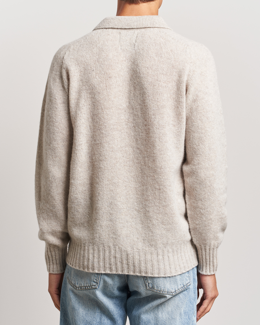 Herren | Pullover | Howlin' | Brushed Wool Polo Cosmic Latte