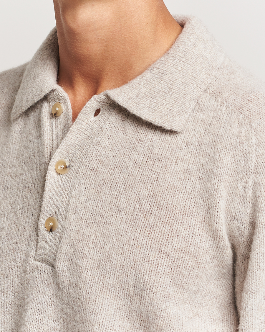 Herren | Pullover | Howlin' | Brushed Wool Polo Cosmic Latte