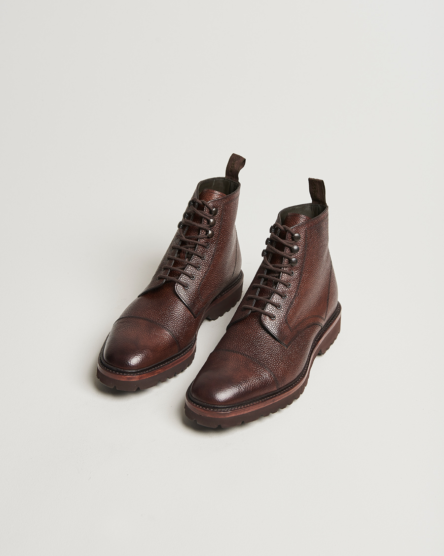 Herren | Boots | Loake Shoemakers | Aquarius Grained Lightweight Boot Dark Brown