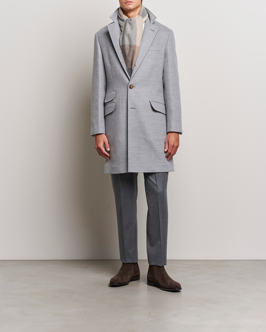 Herren | Jacken | Brunello Cucinelli | Single Breasted Beaver Wool Coat Pearl Grey