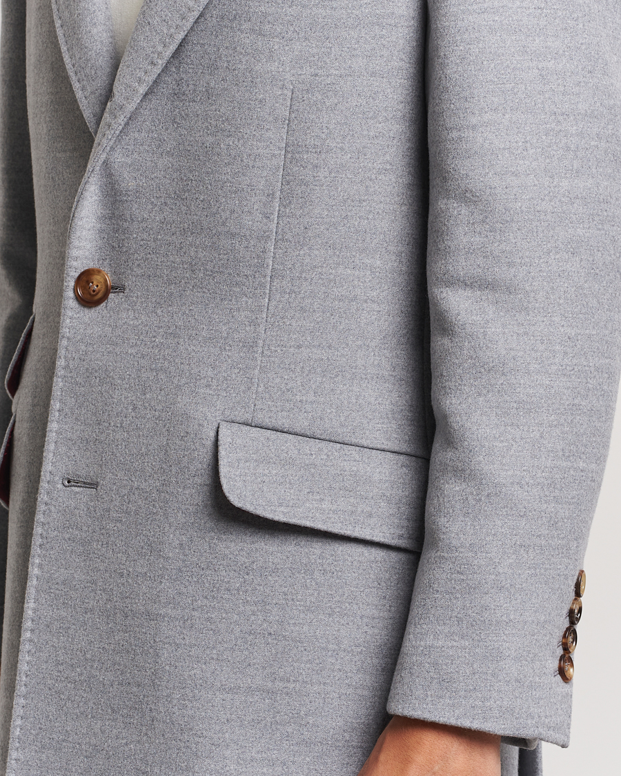 Herren | Jacken | Brunello Cucinelli | Single Breasted Beaver Wool Coat Pearl Grey