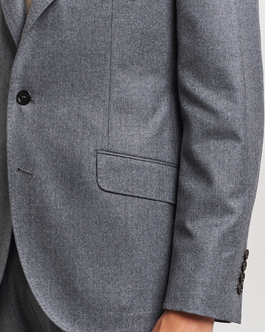 Herren | Anzüge | Brunello Cucinelli | Single Breasted Flannel Suit Grey Melange
