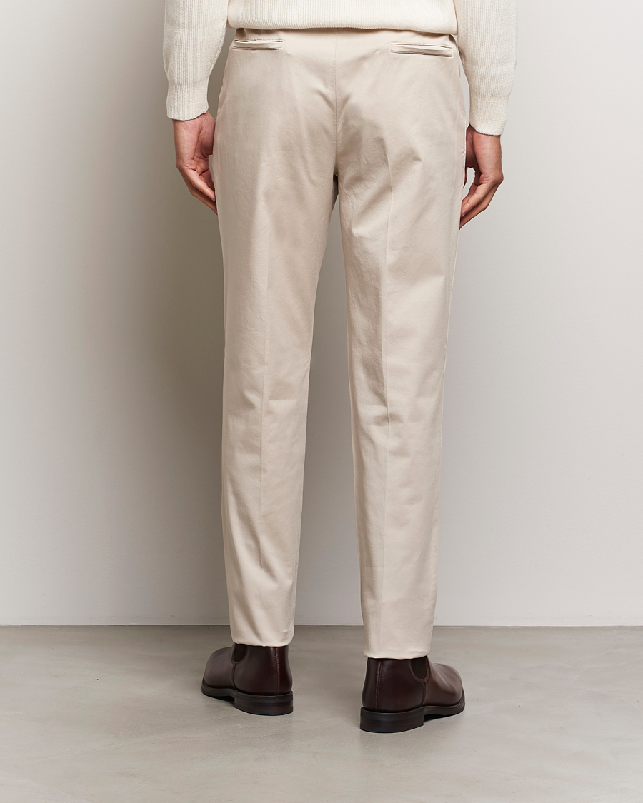 Herren | Hosen | Brunello Cucinelli | Slim Fit Pleated Trousers Light Beige