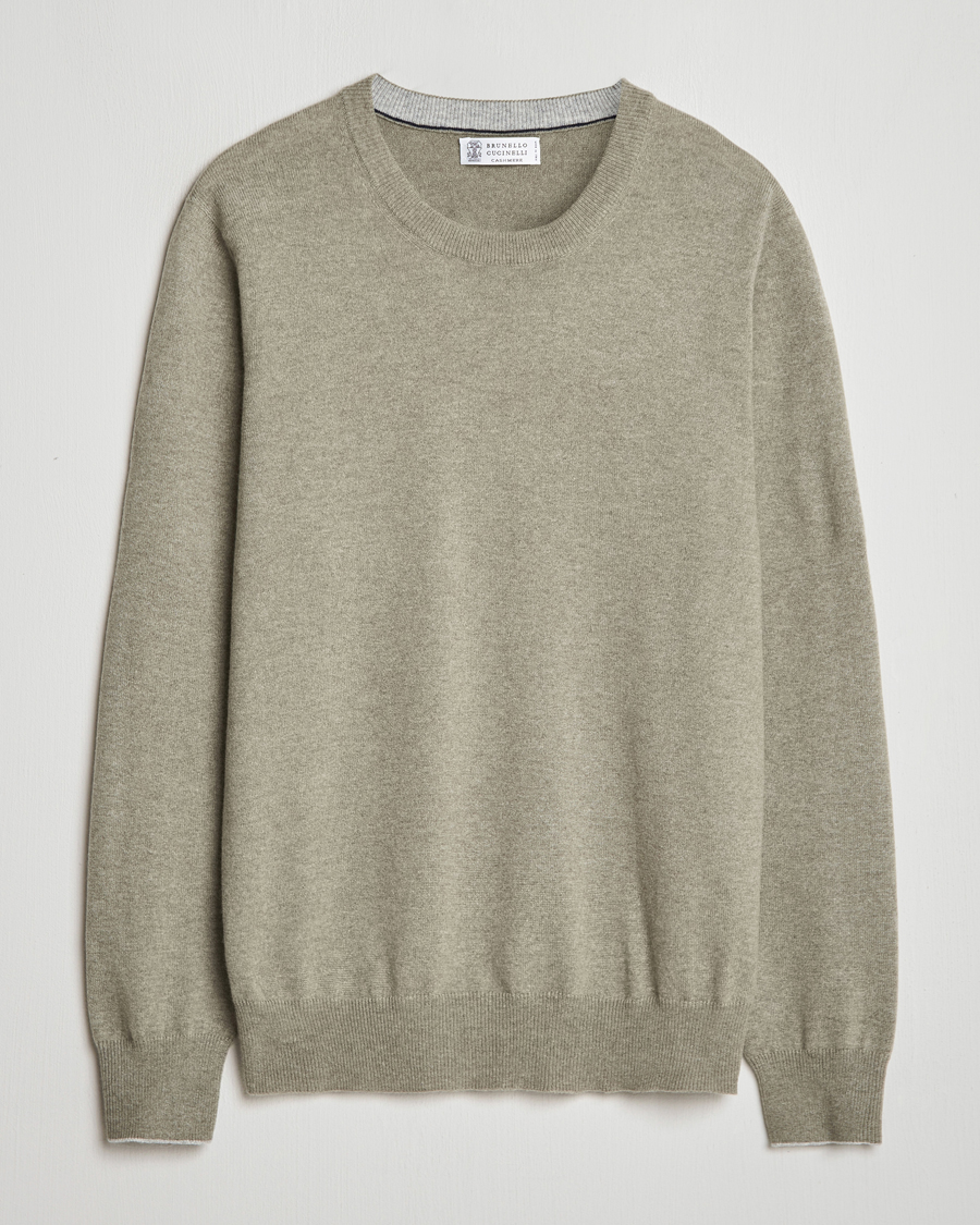 Herren | Pullover | Brunello Cucinelli | 2 Ply Cashmere Pullover Olive