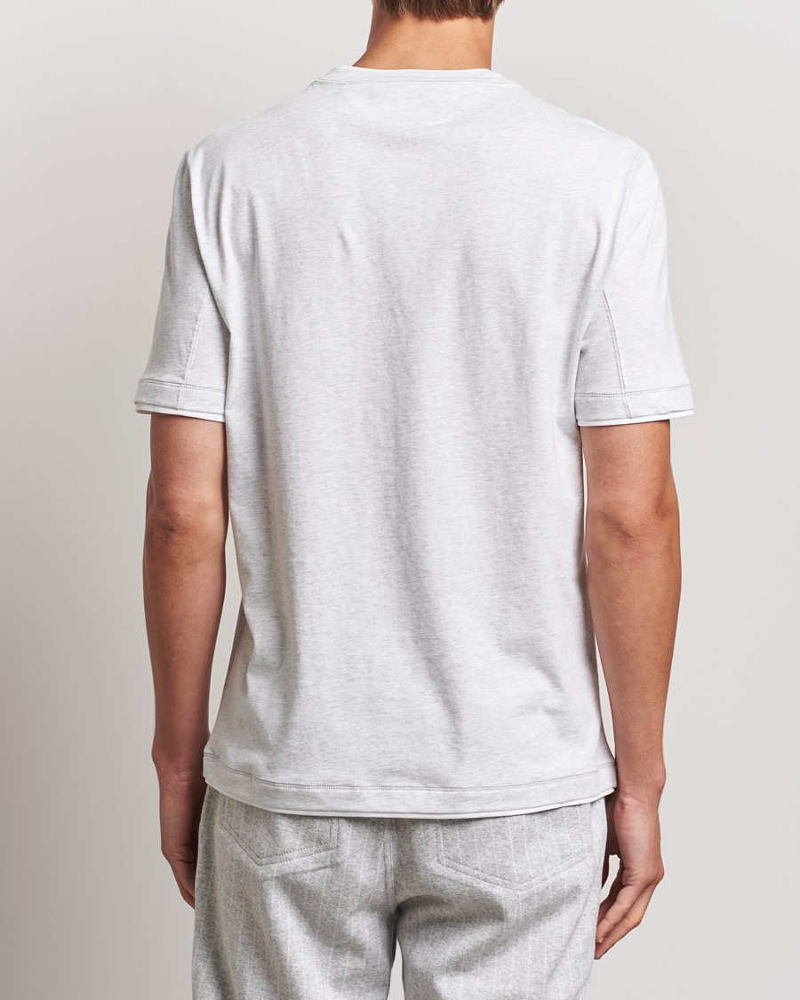 Herren | T-Shirts | Brunello Cucinelli | Short Sleeve Logo T-Shirt Light Grey