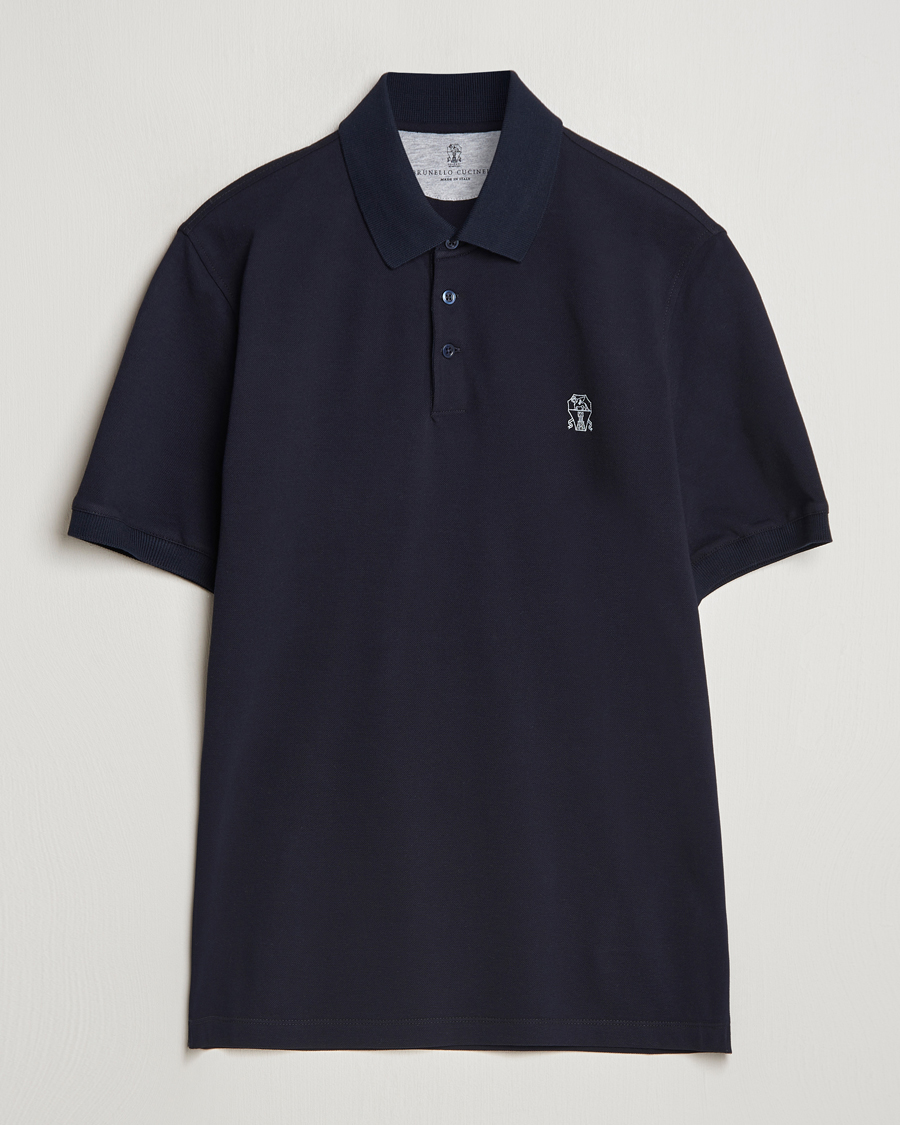 Herren | Poloshirts | Brunello Cucinelli | Short Sleeve Logo Polo Navy