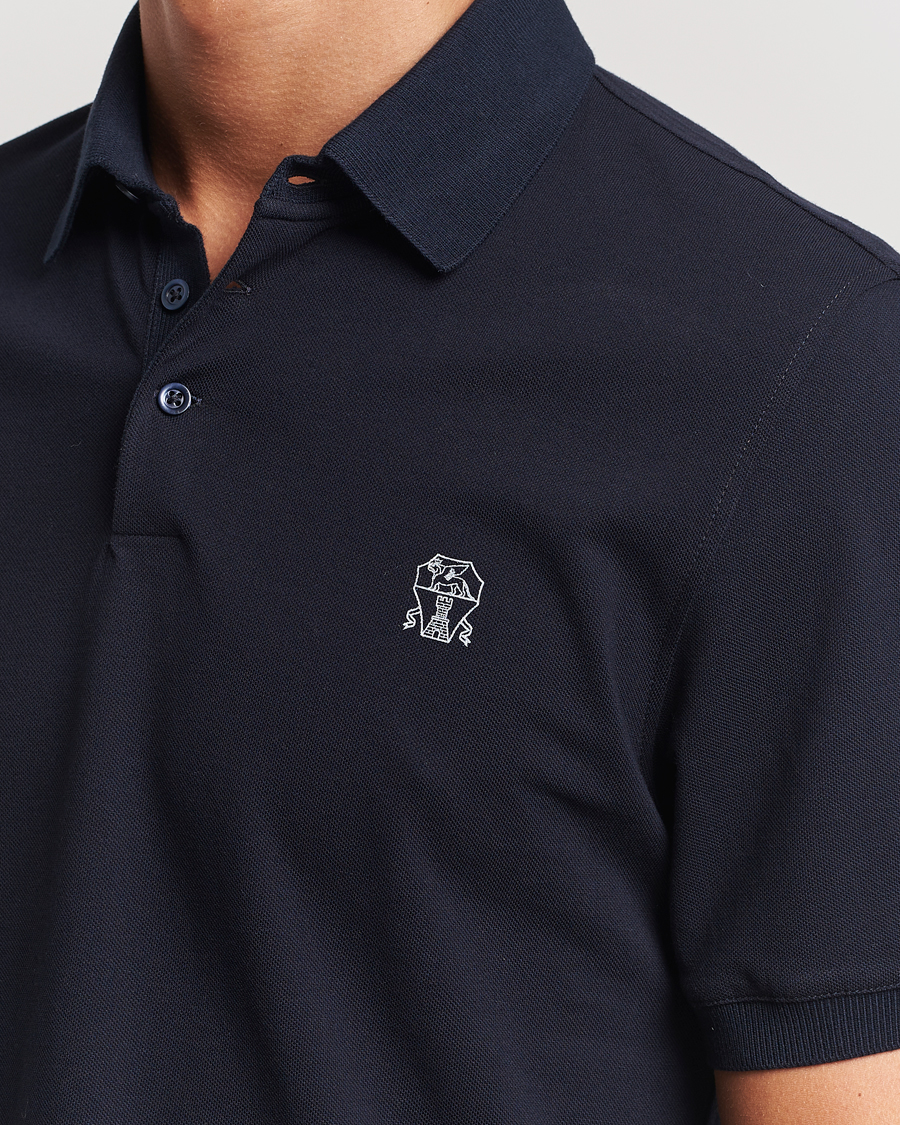 Herren | Poloshirts | Brunello Cucinelli | Short Sleeve Logo Polo Navy