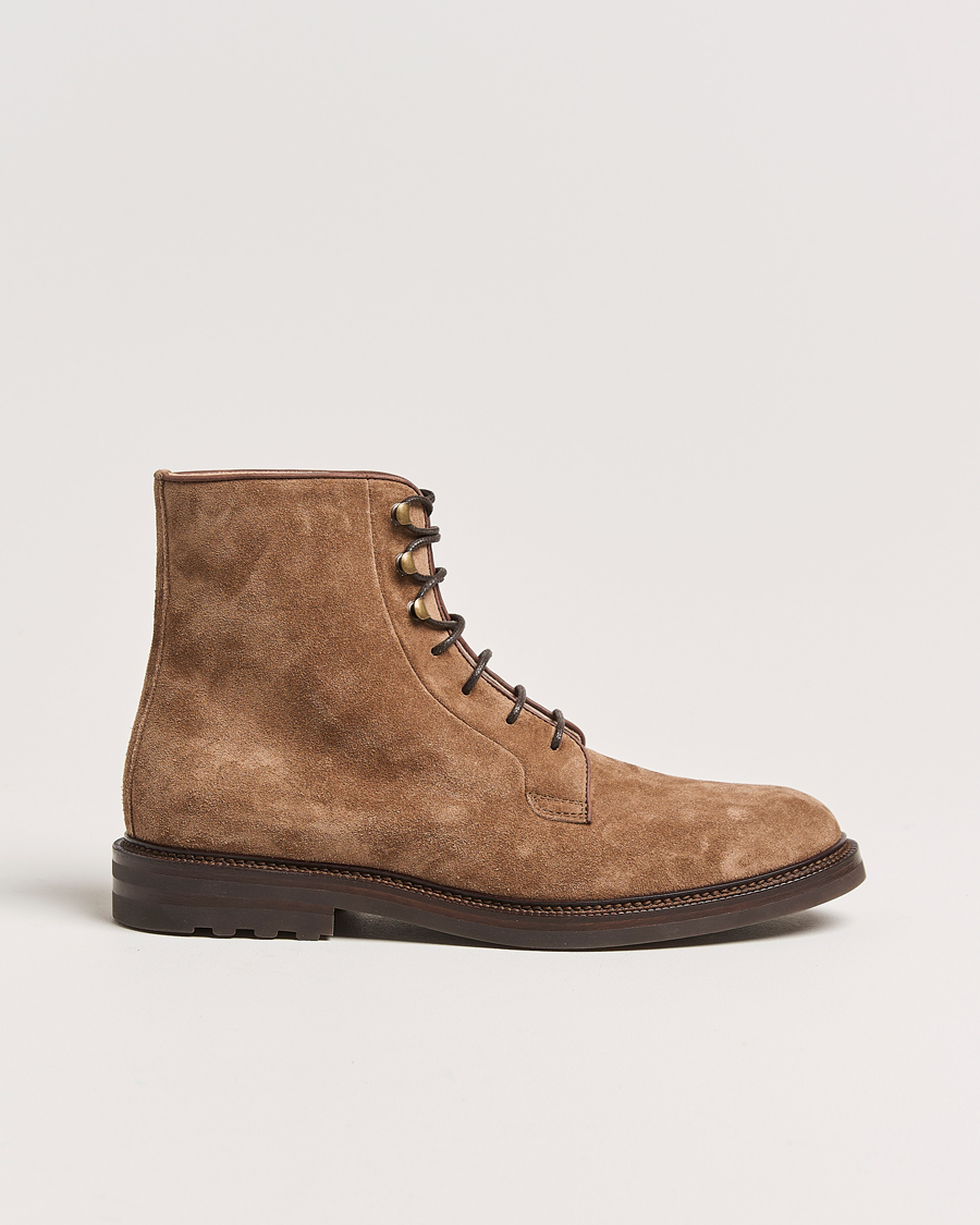 Herren | Brunello Cucinelli Lace Up Boots Brown Suede | Brunello Cucinelli | Lace Up Boots Brown Suede