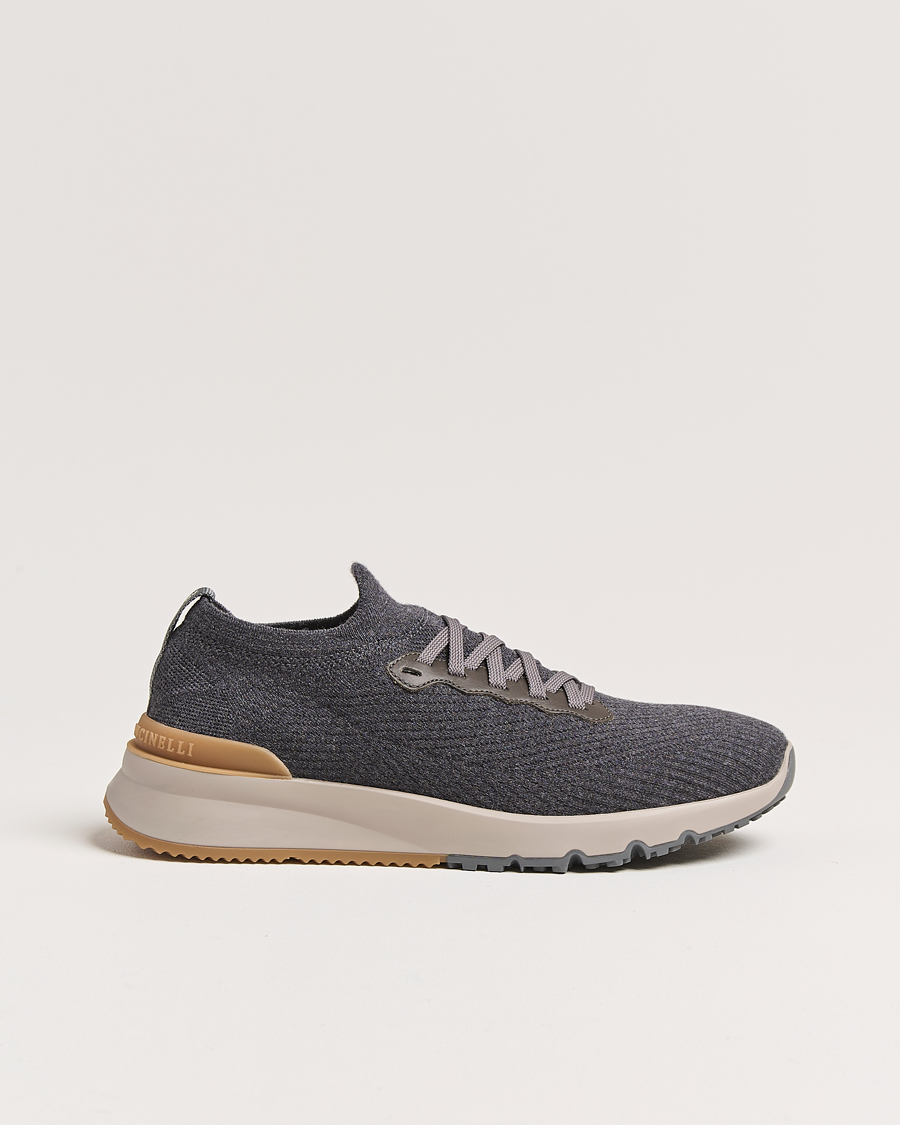 Herren | Brunello Cucinelli Flannel Running Sneakers Antracite | Brunello Cucinelli | Flannel Running Sneakers Antracite
