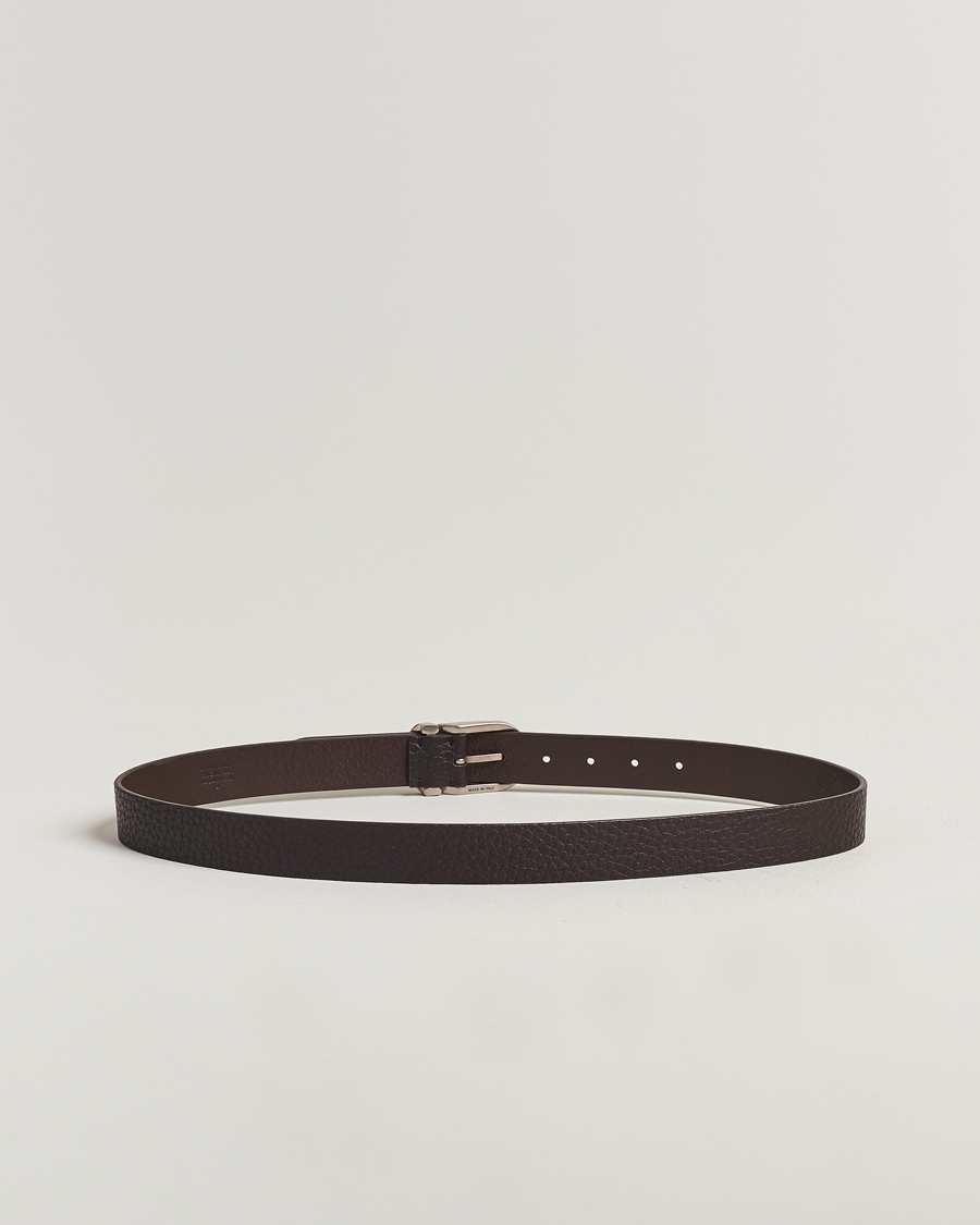 Herren | Brunello Cucinelli Grain Leather Belt Dark Brown | Brunello Cucinelli | Grain Leather Belt Dark Brown