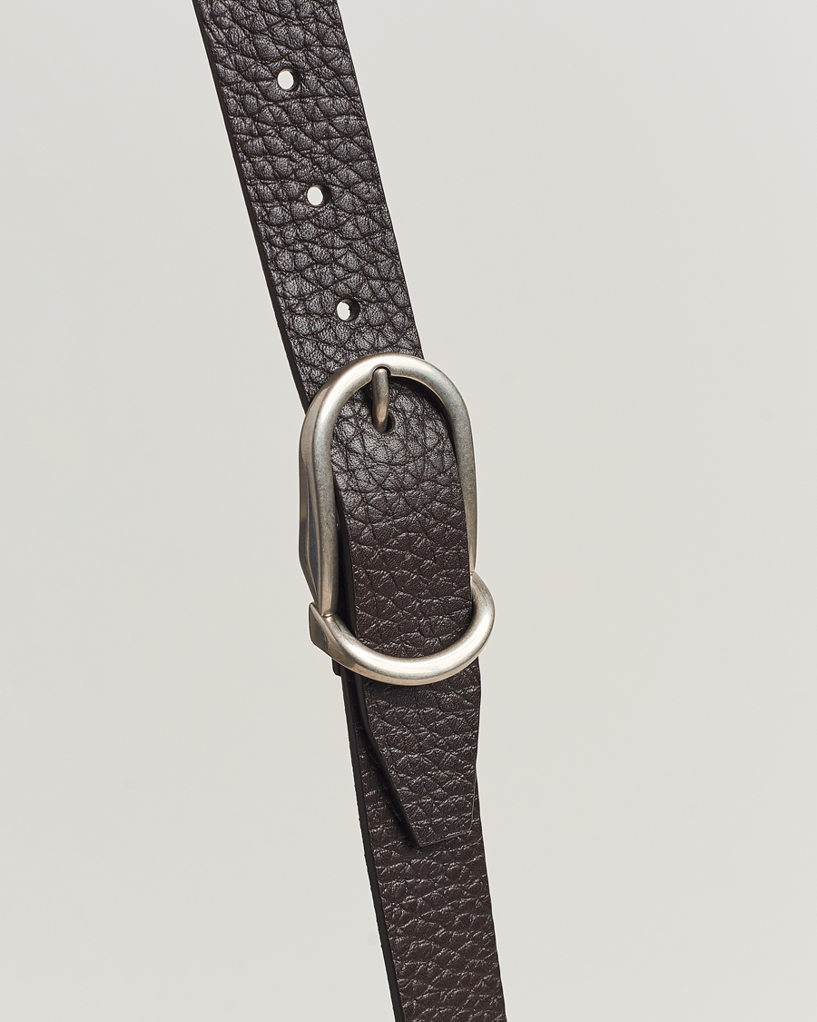 Herren | Brunello Cucinelli Grain Leather Belt Dark Brown | Brunello Cucinelli | Grain Leather Belt Dark Brown