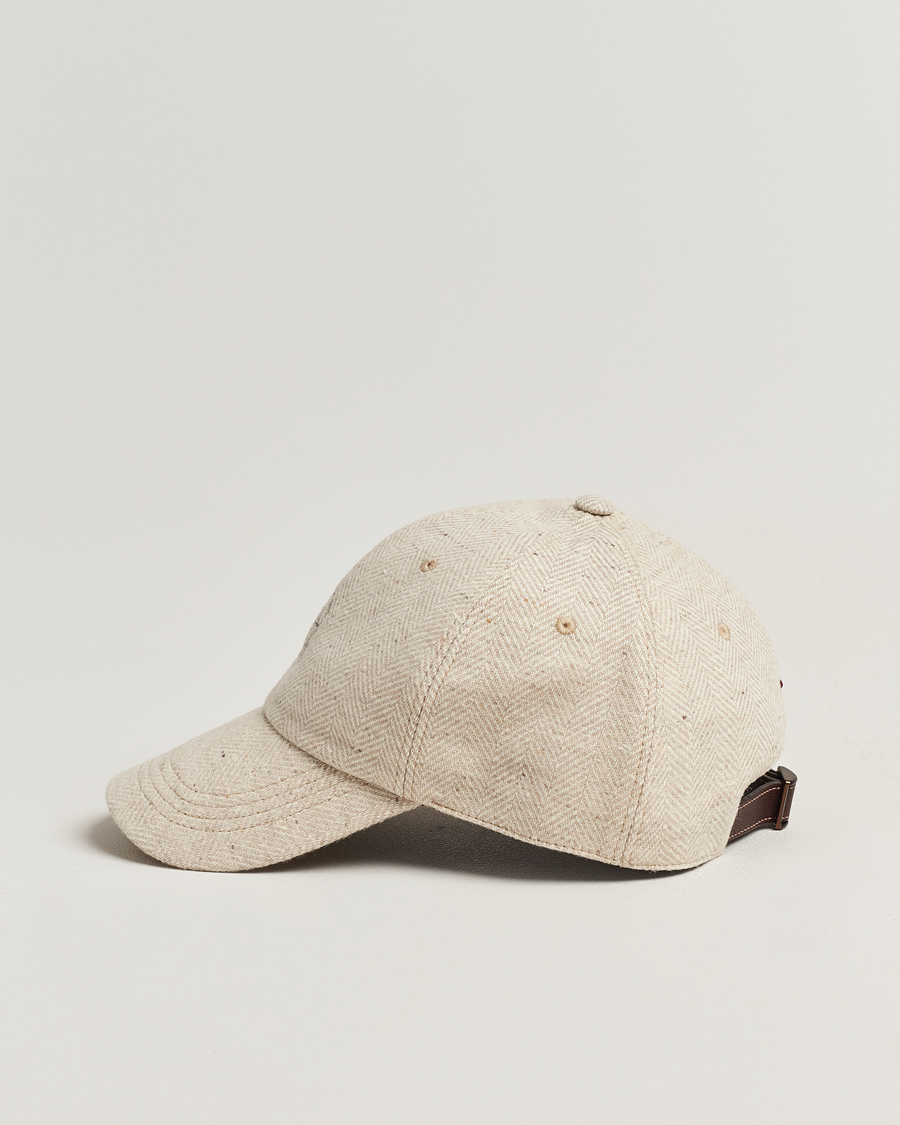 Herren | Brunello Cucinelli Herringbone Flannel Cap Light Beige | Brunello Cucinelli | Herringbone Flannel Cap Light Beige