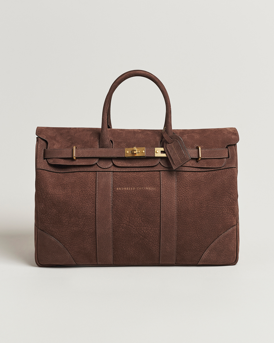 Herren | Brunello Cucinelli Grain Leather Holdall Dark Brown | Brunello Cucinelli | Grain Leather Holdall Dark Brown