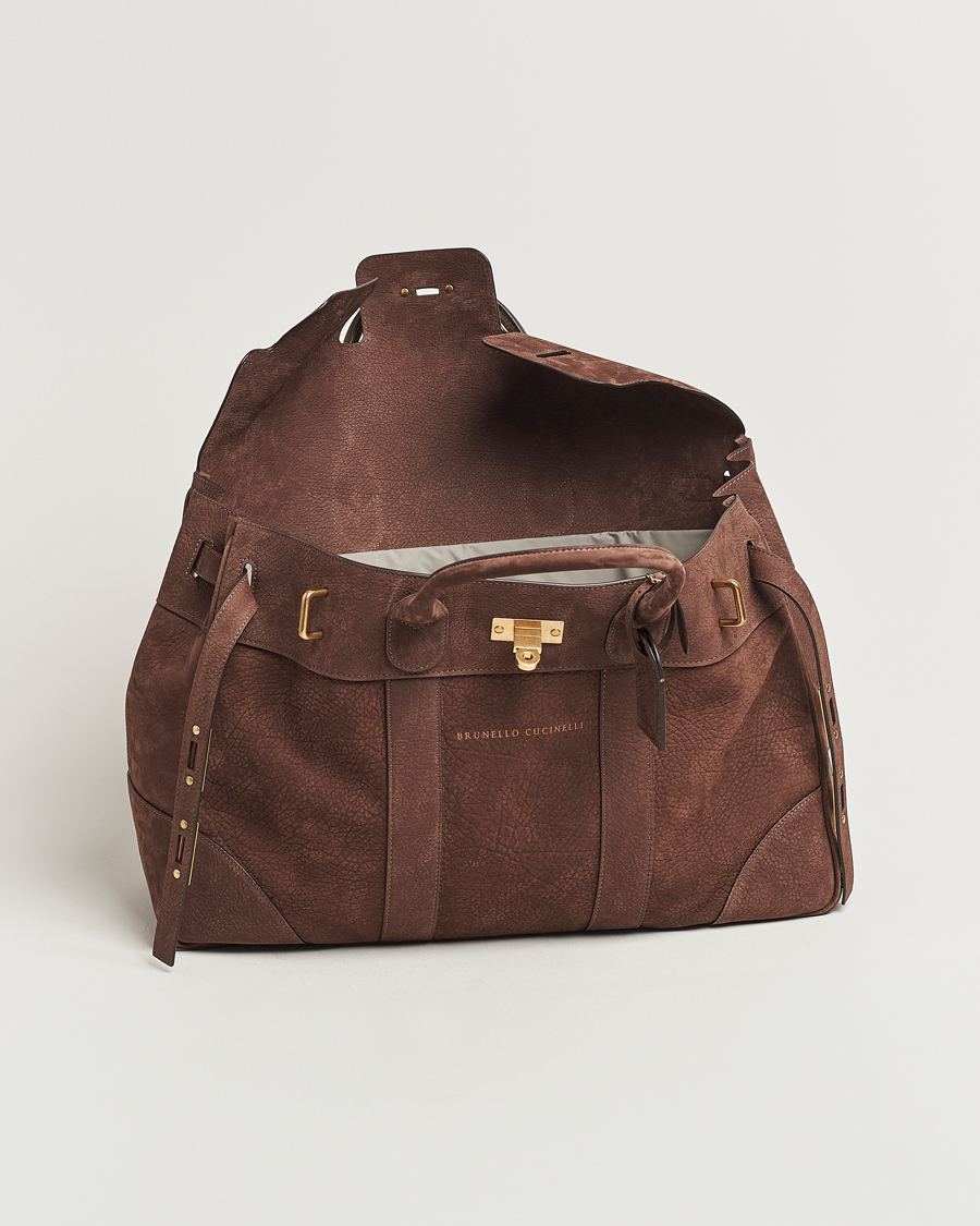 Herren | Brunello Cucinelli Grain Leather Holdall Dark Brown | Brunello Cucinelli | Grain Leather Holdall Dark Brown