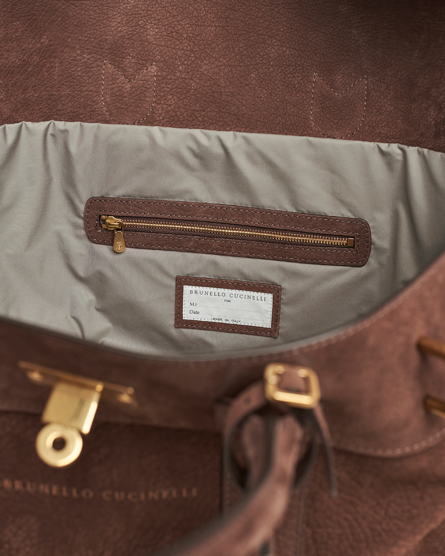 Herren | Brunello Cucinelli Grain Leather Holdall Dark Brown | Brunello Cucinelli | Grain Leather Holdall Dark Brown