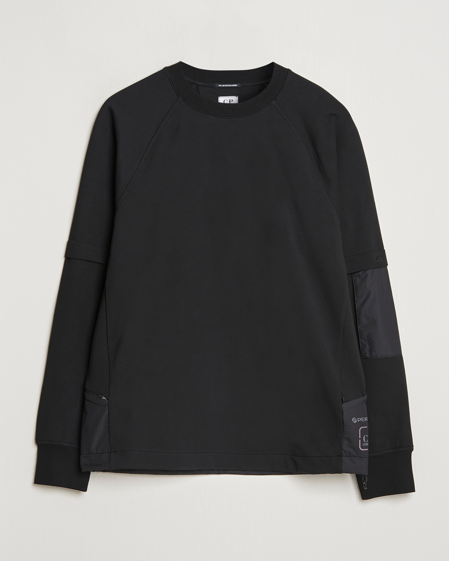 Herren | Pullover | C.P. Company | Metropolis Fleece Cotton Pertex Crew Neck Black