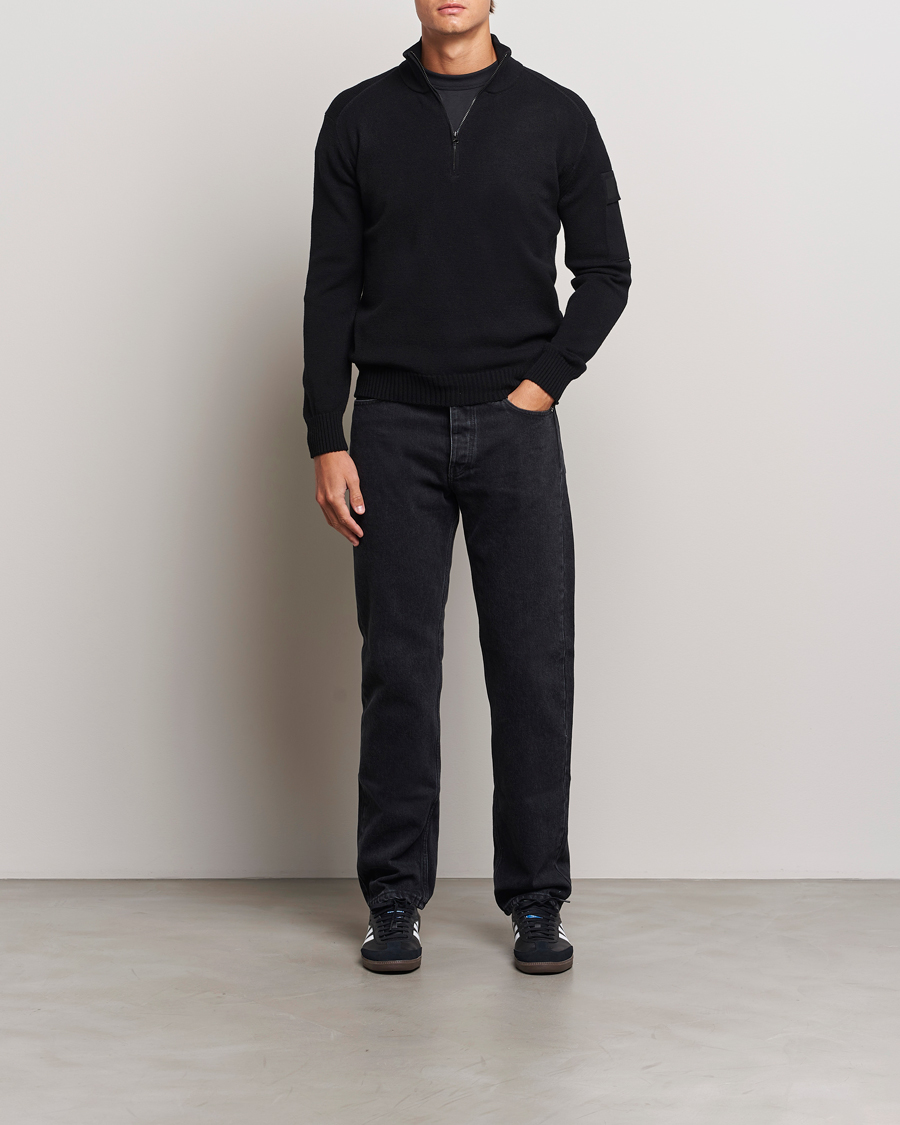 Herren | Pullover | C.P. Company | Metropolis Knitted Wool Half Zip Black