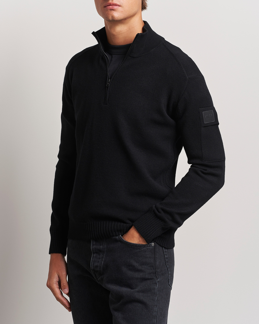 Herren | Pullover | C.P. Company | Metropolis Knitted Wool Half Zip Black