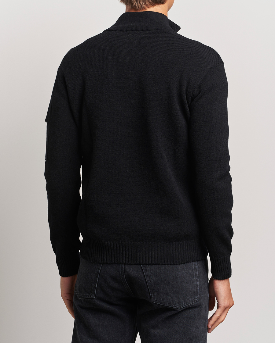 Herren | Pullover | C.P. Company | Metropolis Knitted Wool Half Zip Black