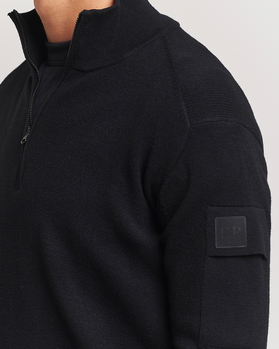 Herren | Pullover | C.P. Company | Metropolis Knitted Wool Half Zip Black