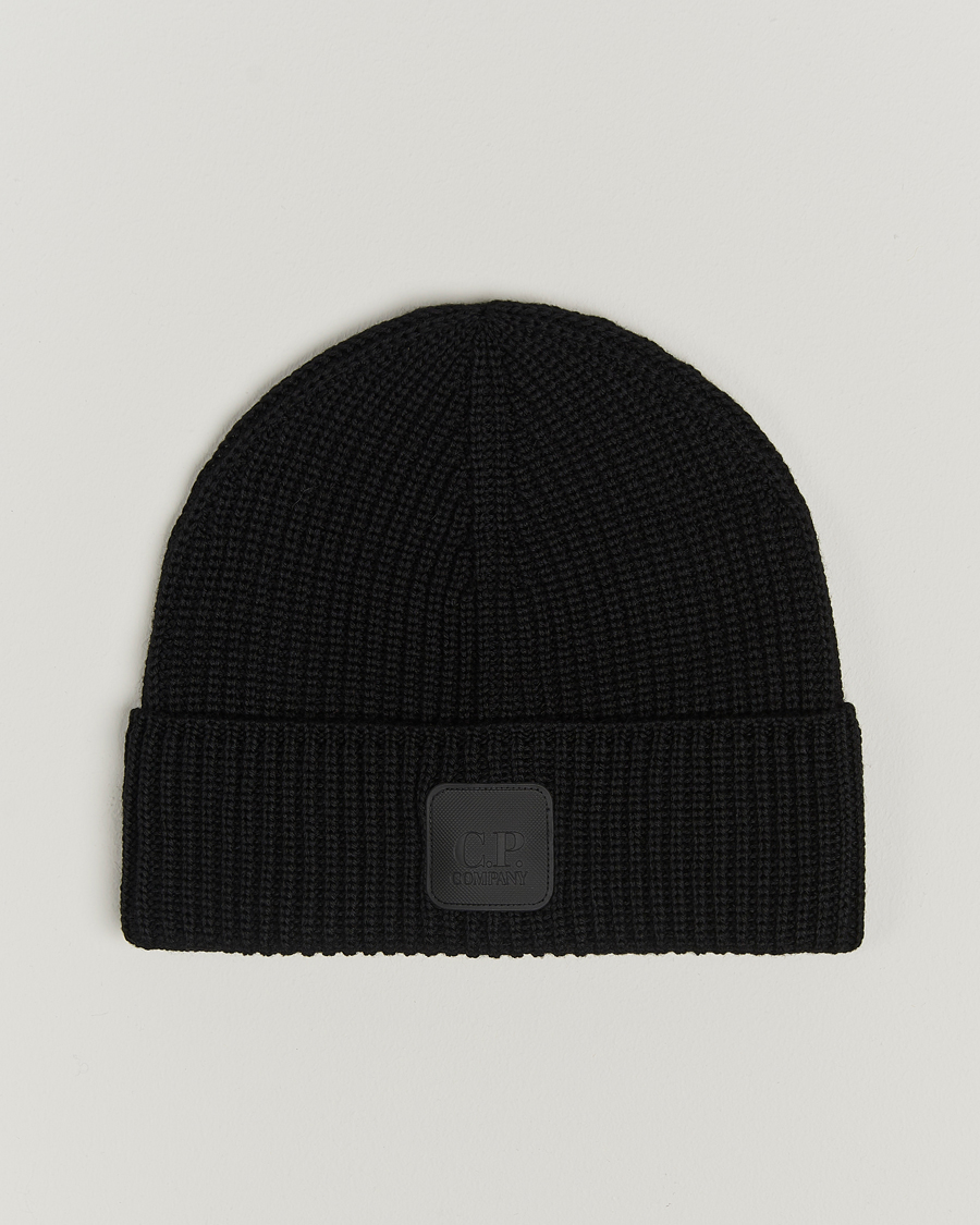 Herren | C.P. Company Metropolis Knitted Logo Beanie Black | C.P. Company | Metropolis Knitted Logo Beanie Black