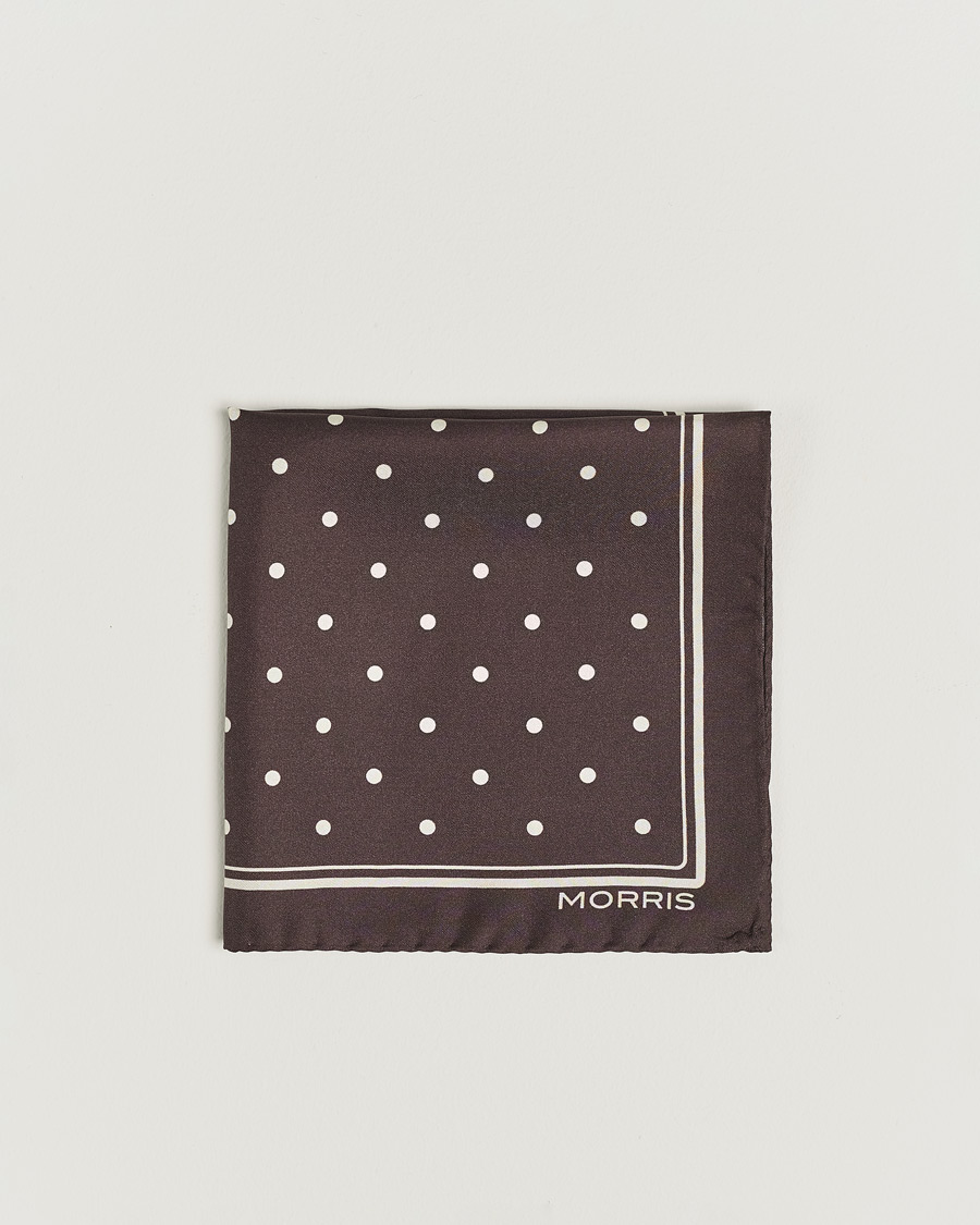 Herren | Einstecktücher | Morris | Dot Pocket Square Brown