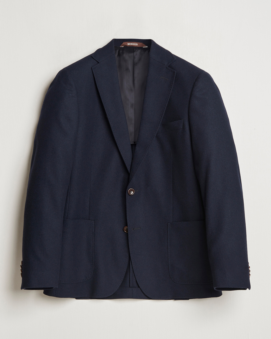 Herren | Sakkos | Morris | Flannel Wool Blazer Navy