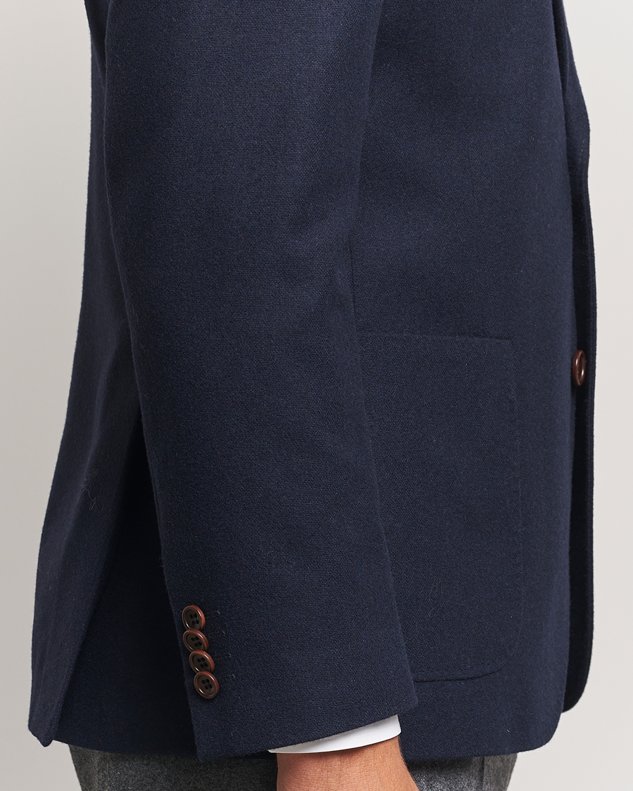 Herren | Sakkos | Morris | Flannel Wool Blazer Navy