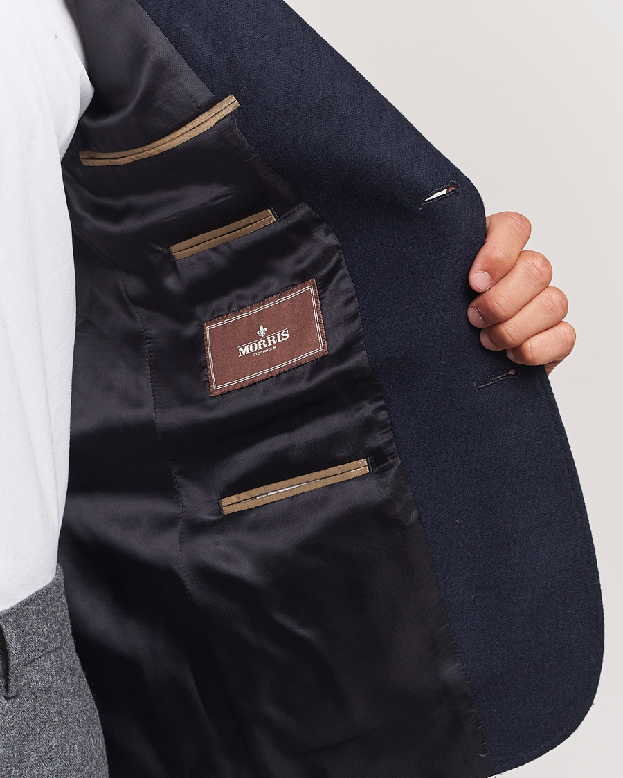 Herren | Sakkos | Morris | Flannel Wool Blazer Navy