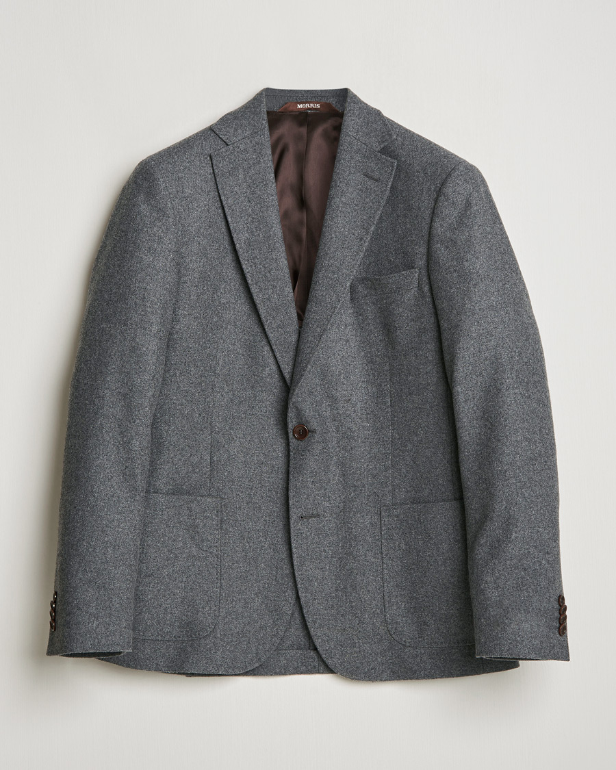 Herren | Sakkos | Morris | Flannel Wool Blazer Grey