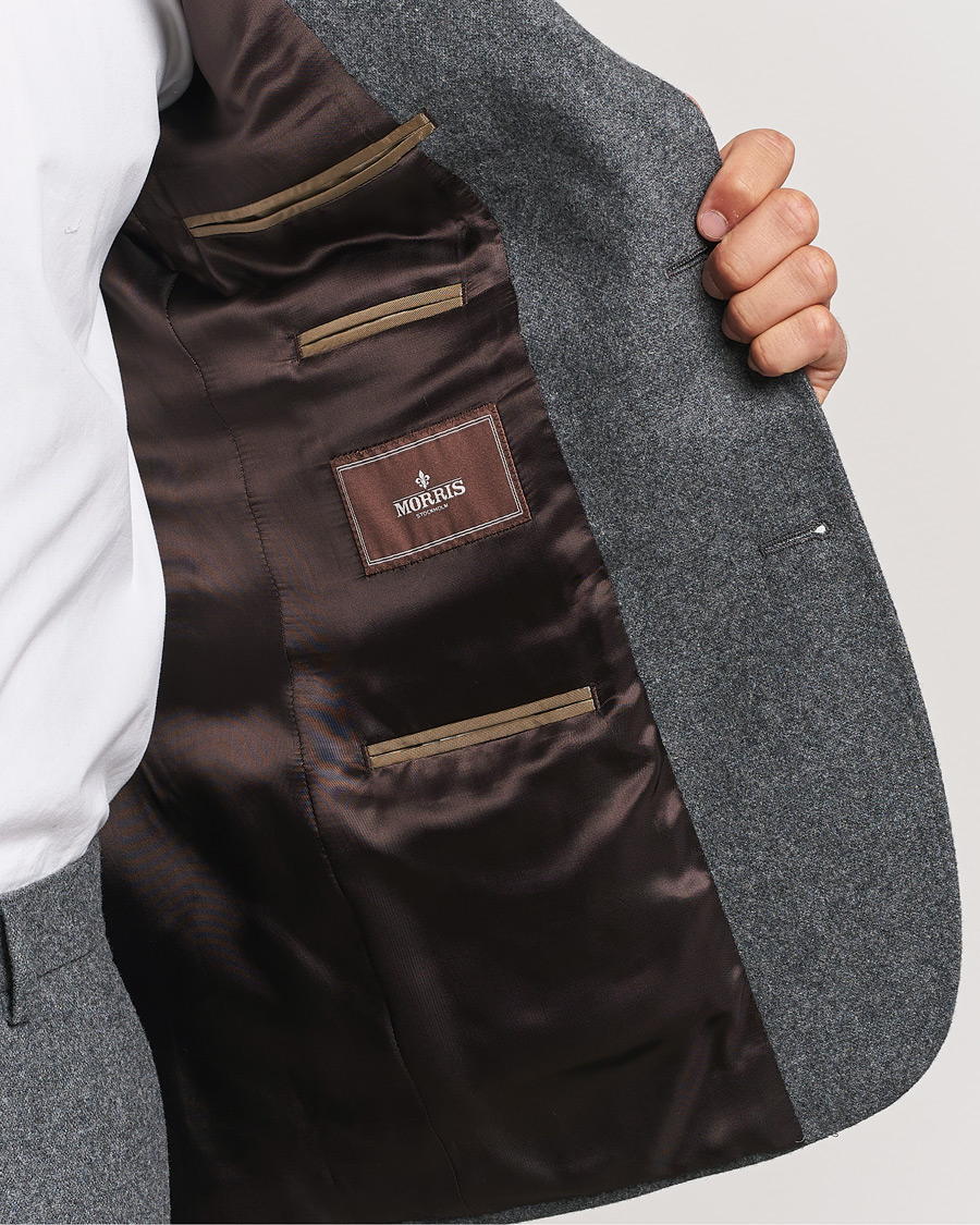 Herren | Sakkos | Morris | Flannel Wool Blazer Grey