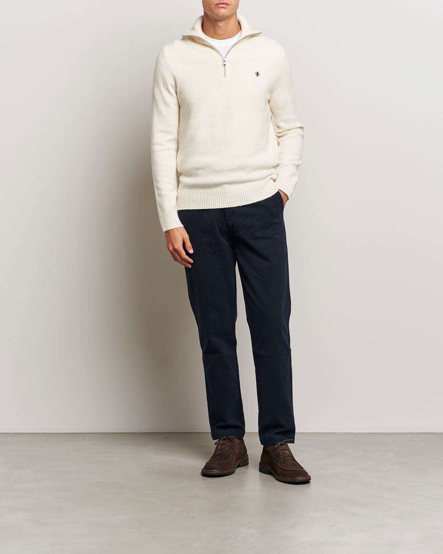 Herren | Pullover | Morris | Hertford Merino Half Zip Off White