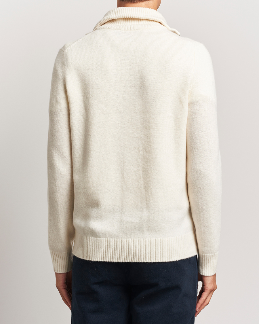 Herren | Pullover | Morris | Hertford Merino Half Zip Off White
