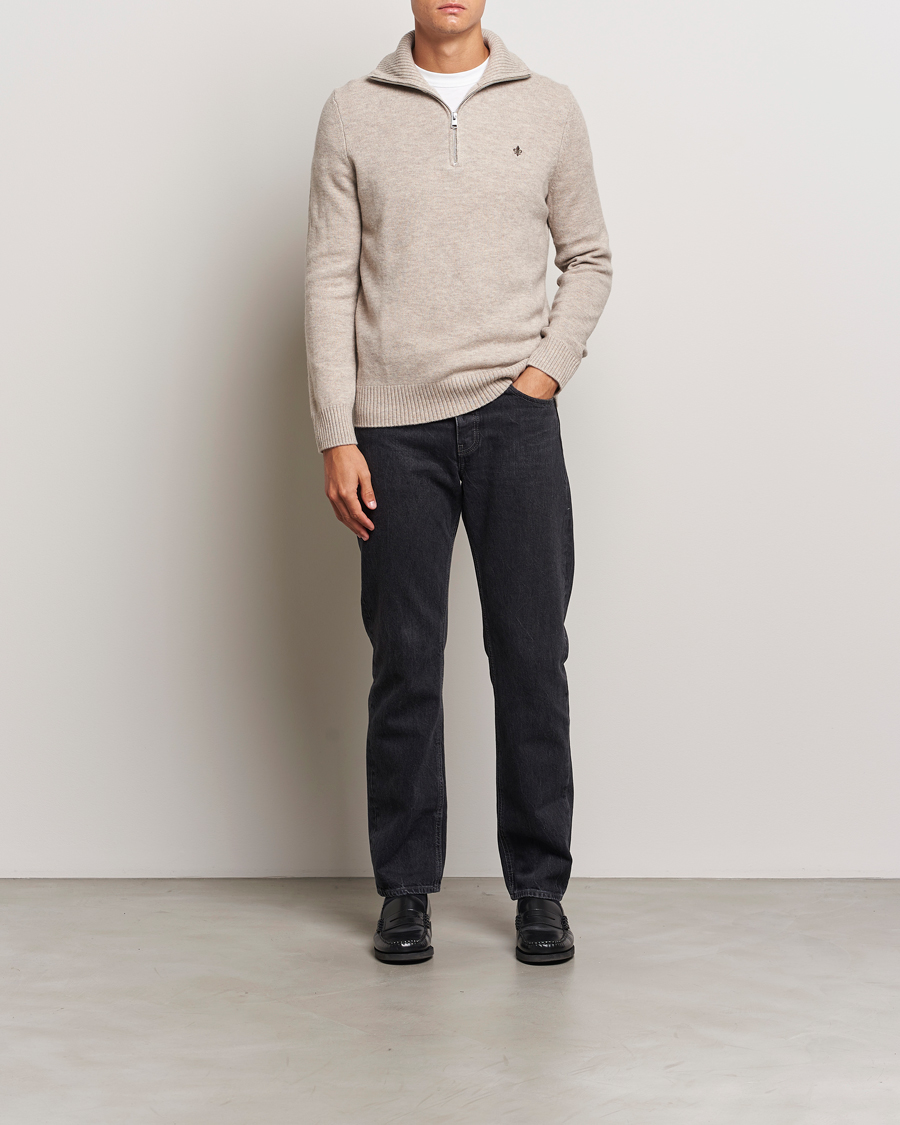 Herren | Pullover | Morris | Hertford Merino Half Zip Khaki