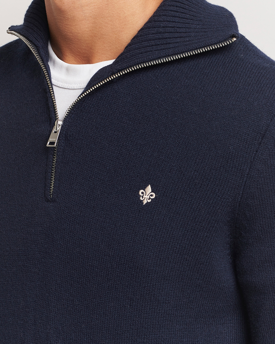Herren | Pullover | Morris | Hertford Merino Half Zip Navy